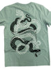 T-shirt 2SERPENTI SCHELETRO col. ALOE schiena - Wolli®