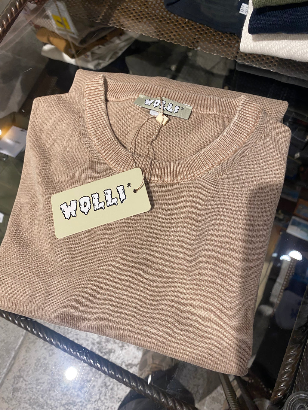 Maglioncino in filo di Filo di Cotone BEIGE STONE WASH