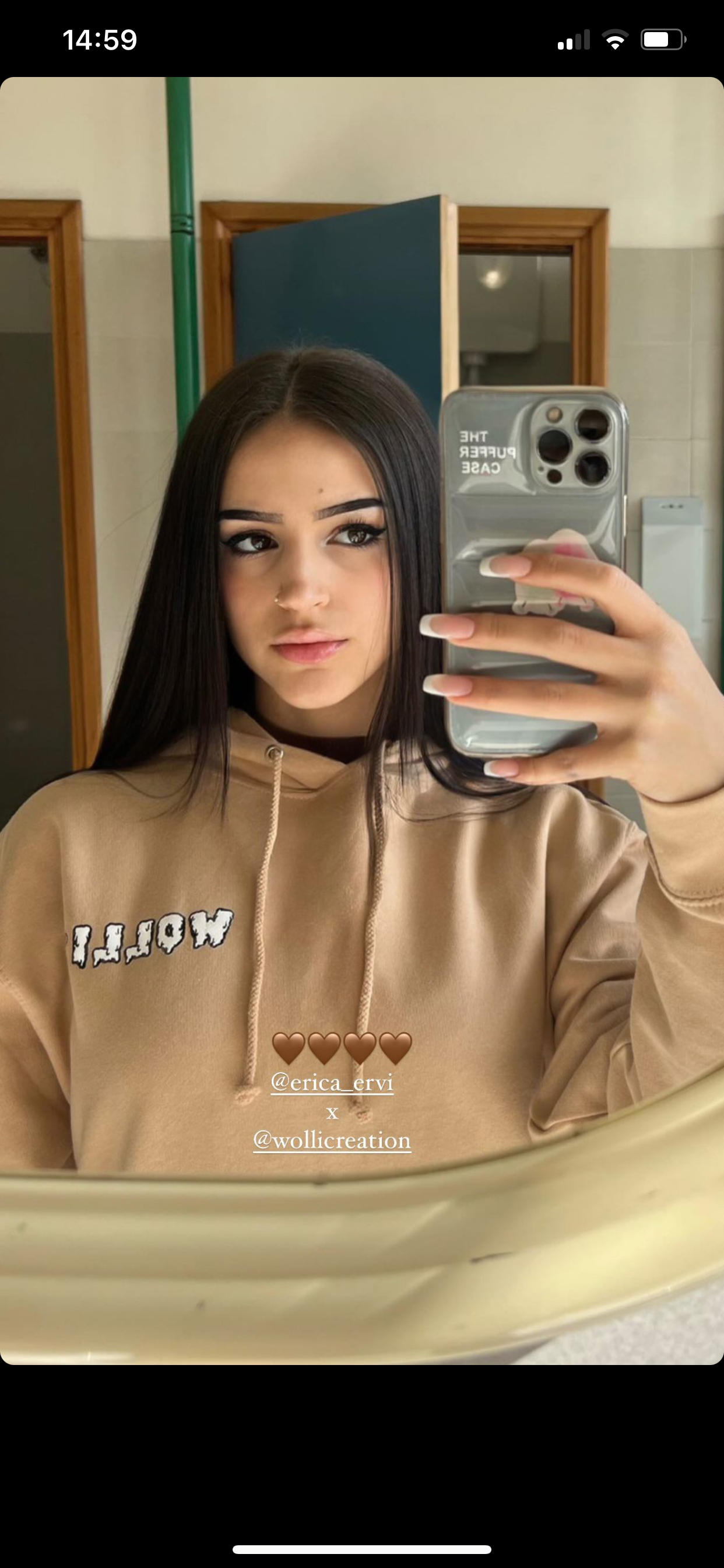 Felpa cappuccio caramel latte - Wolli®