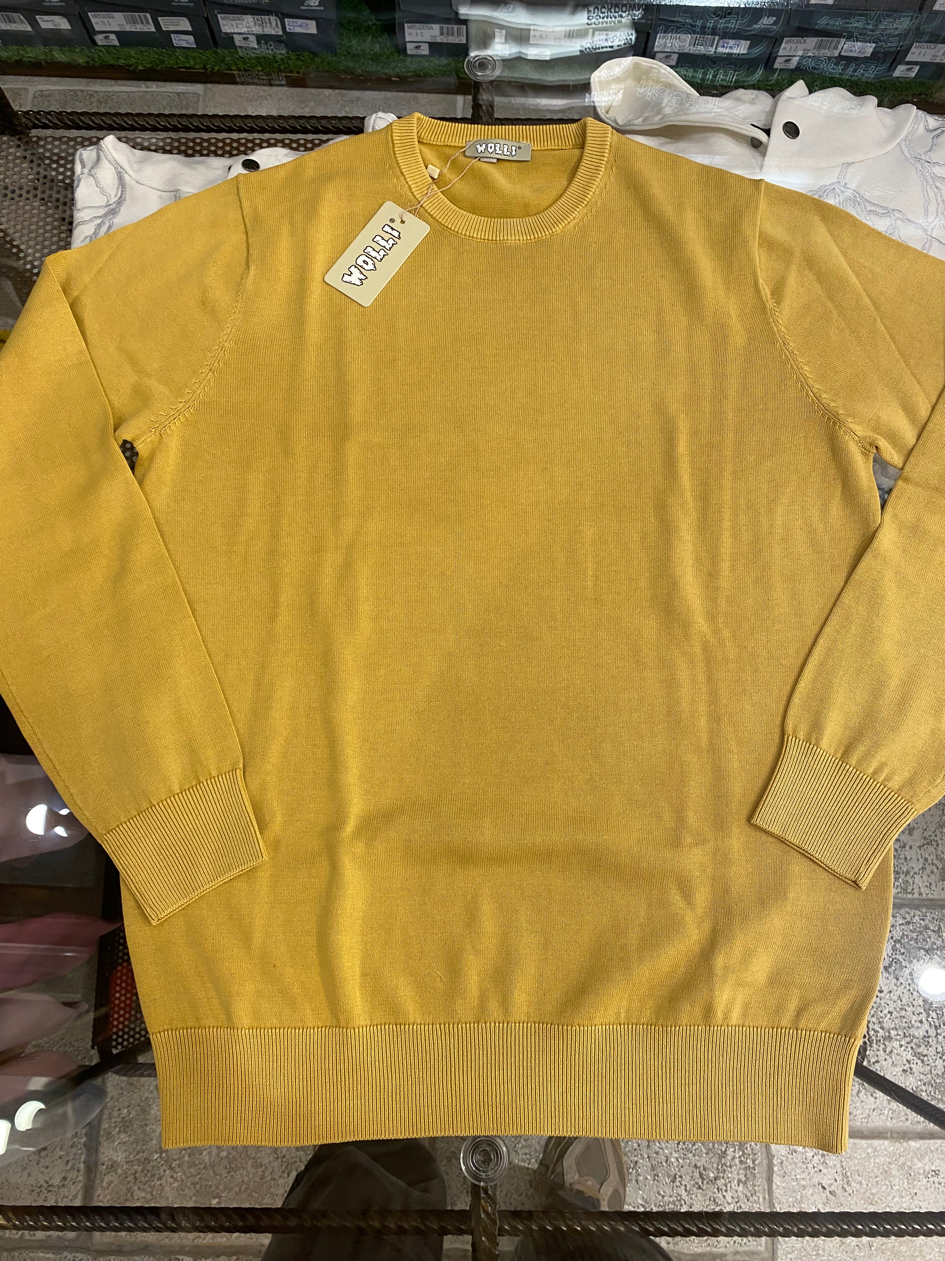 Maglioncino in filo di Filo di Cotone GIALLO STONE WASH