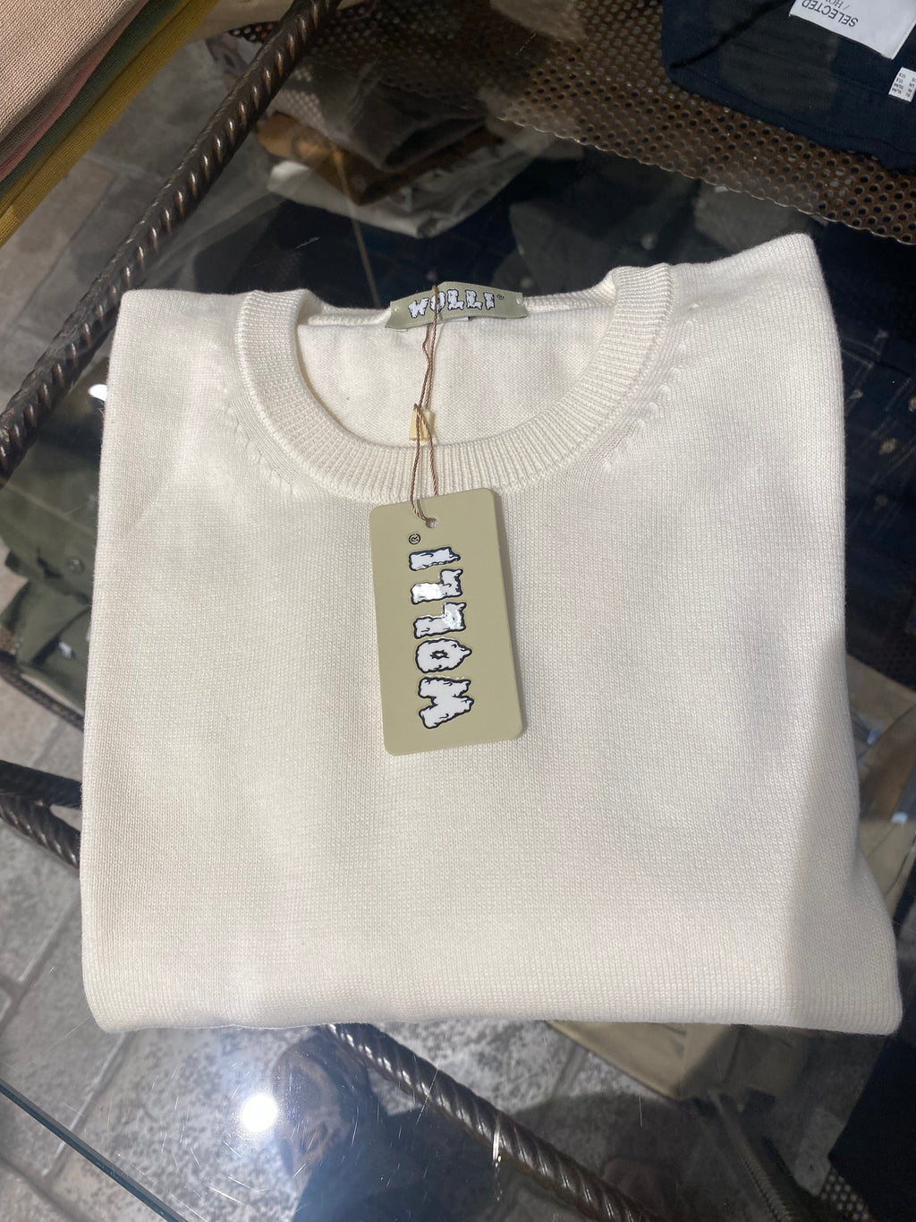 Maglioncino in filo di Filo di Cotone BIANCO