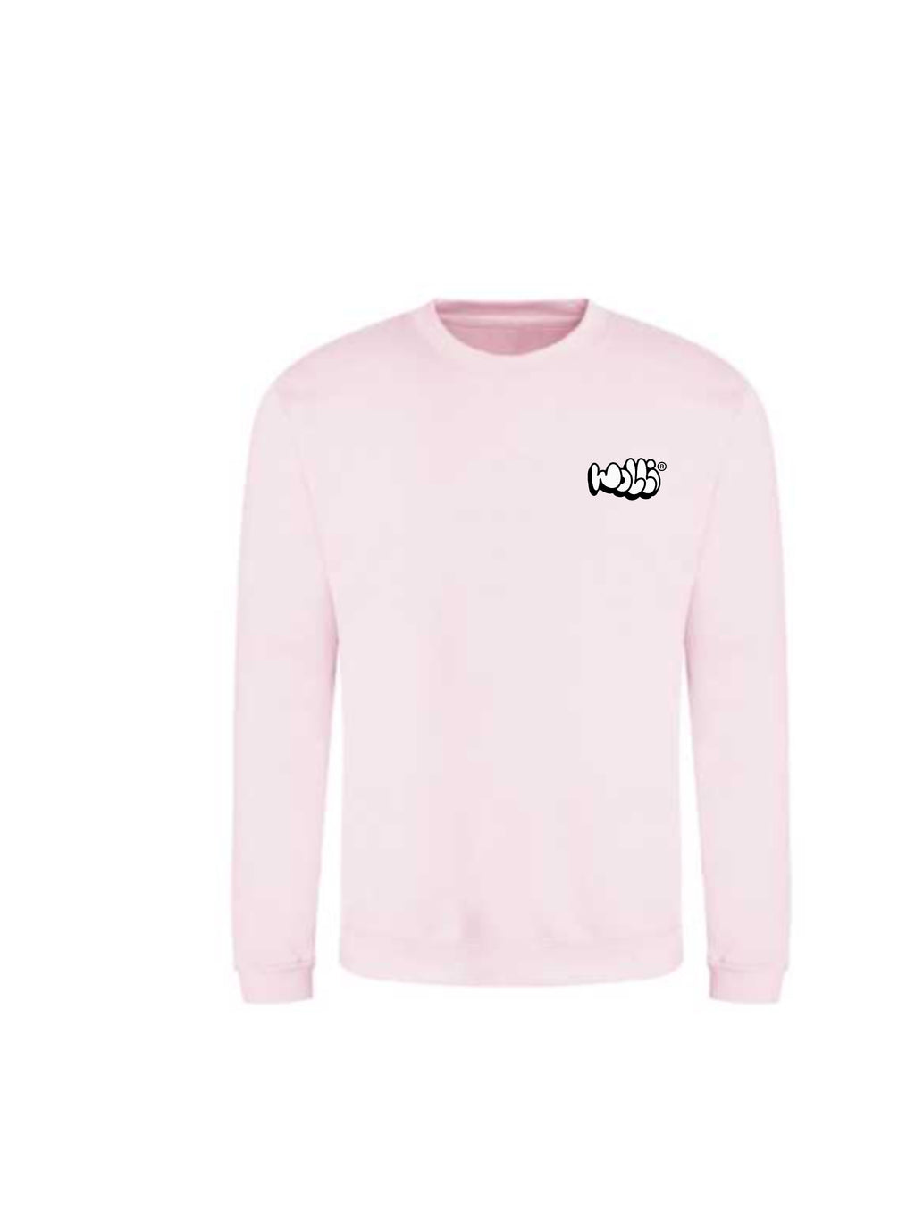 Felpa girocollo BABY PINK scritta Bubble lato cuore - Wolli®