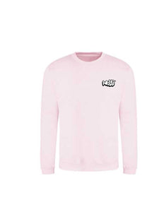 Felpa girocollo BABY PINK scritta Bubble lato cuore - Wolli®