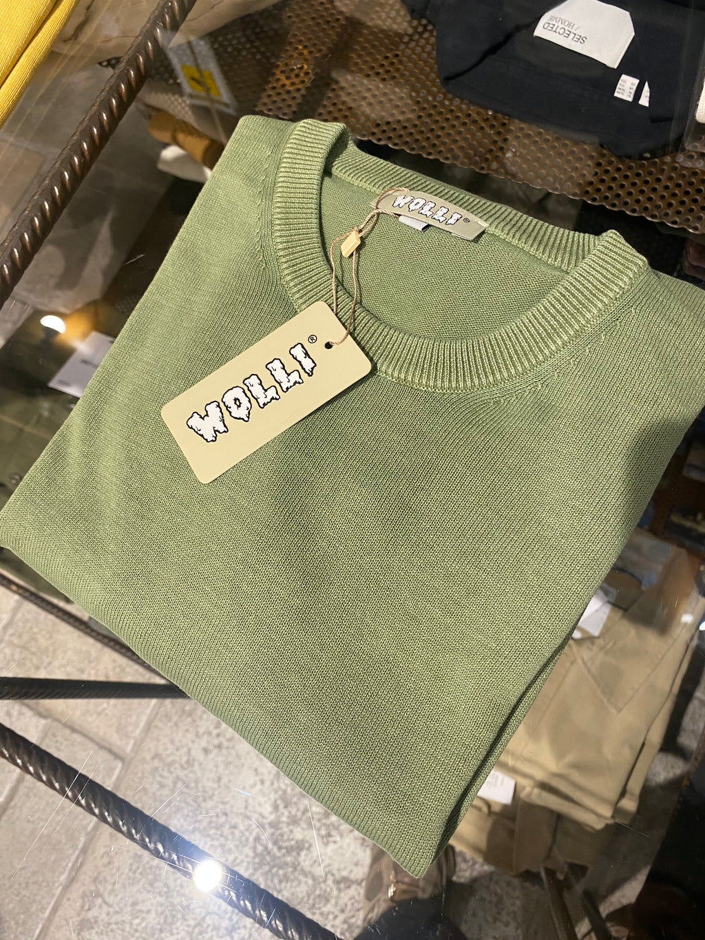 Maglioncino in filo di Filo di Cotone VERDE STONE WASH