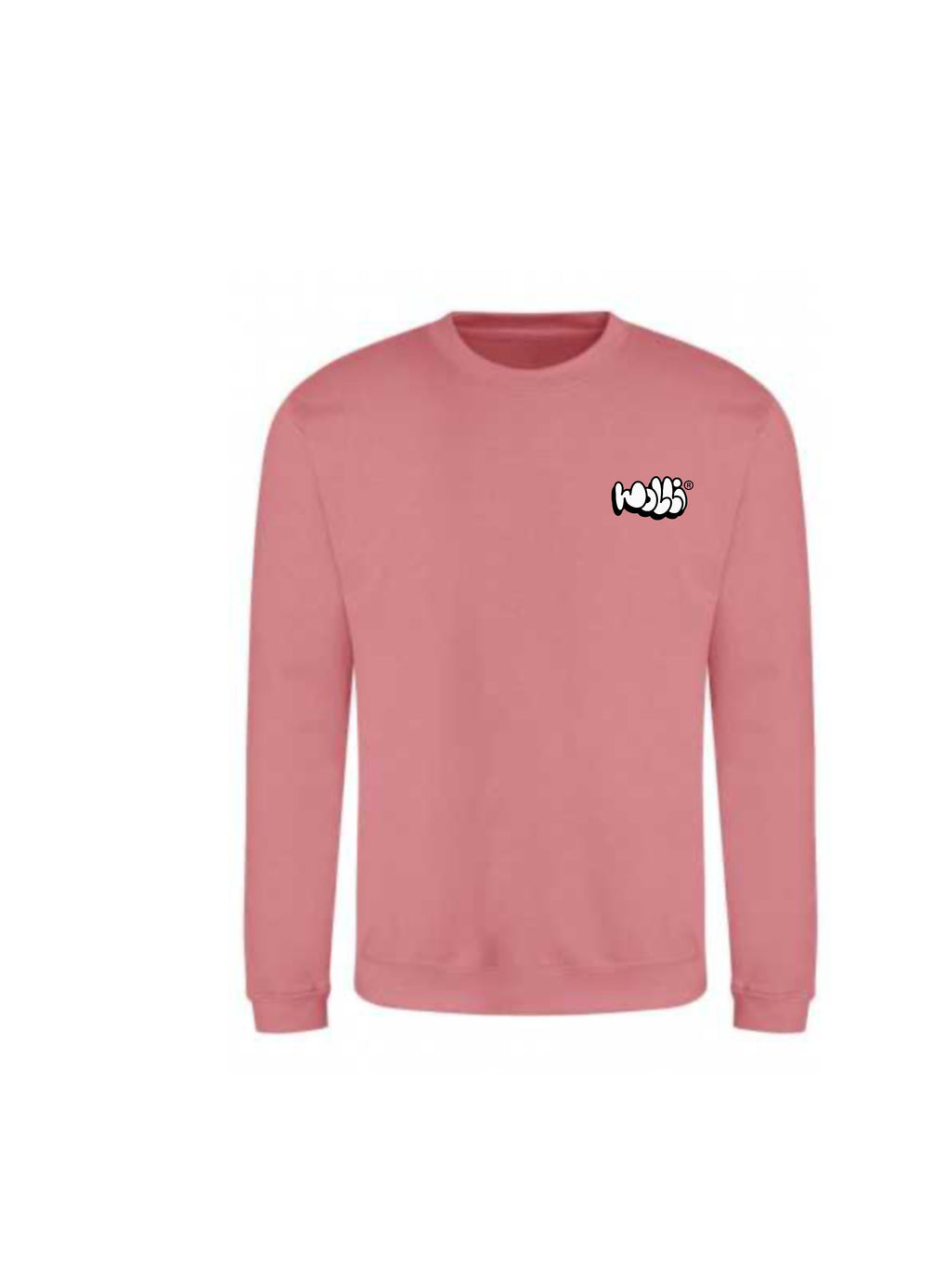 Felpa girocollo ROSA POLVERE DRO scritta Bubble lato cuore - Wolli®