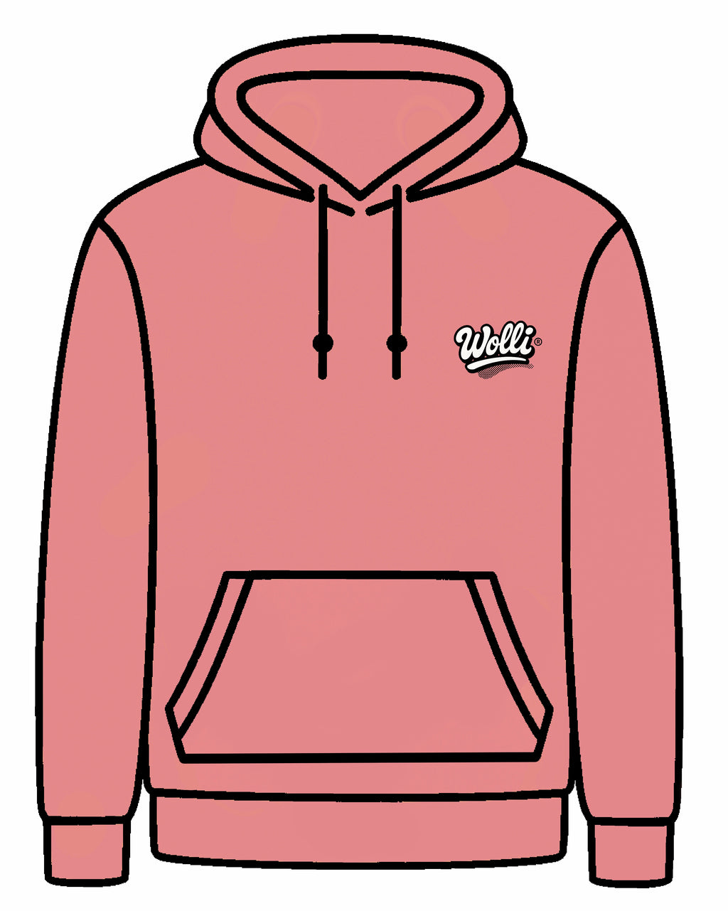 Felpa cappuccio scritta retró ROSA ANTIVO VIVO DRO