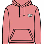 Felpa cappuccio scritta retró ROSA ANTIVO VIVO DRO