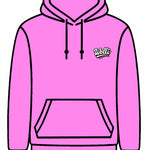 Felpa cappuccio scritta retró FUXIA CHIARO
