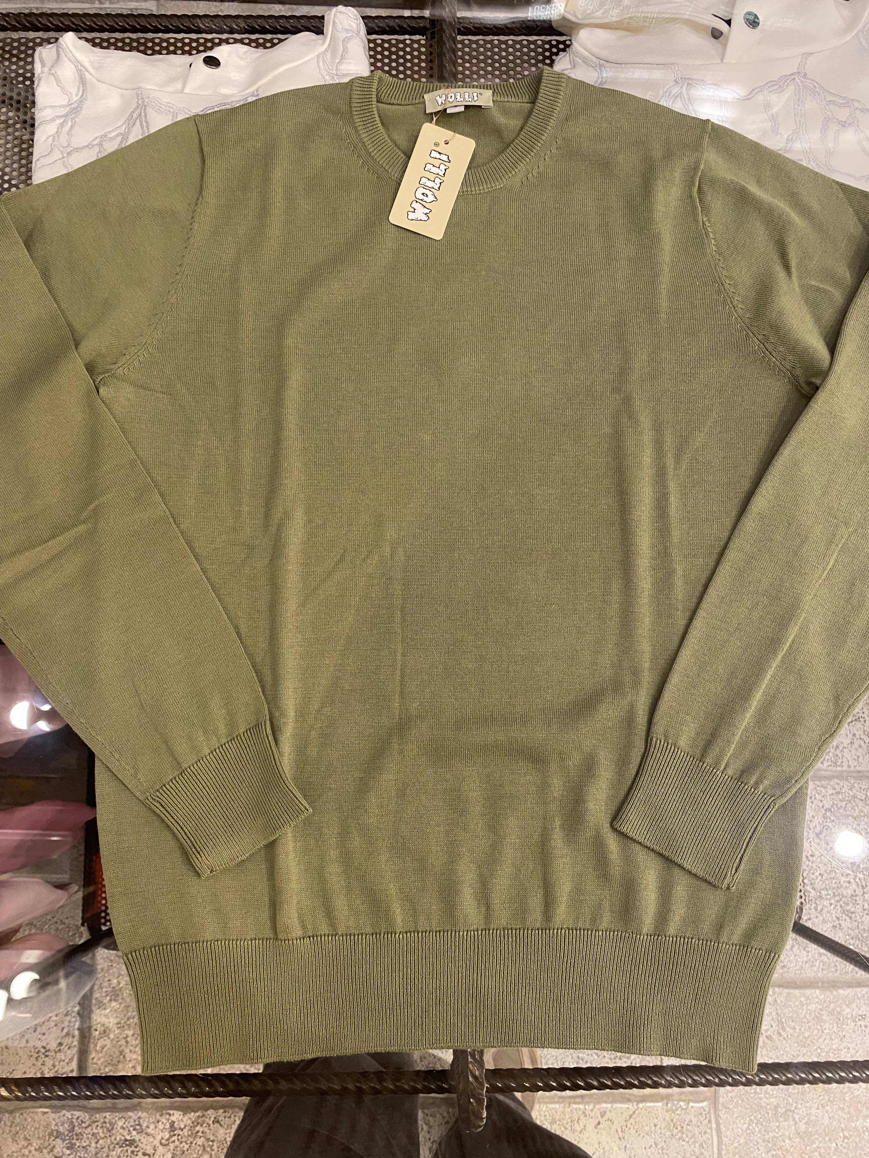 Maglioncino in filo di Filo di Cotone verde SENZA SCOLORITURA