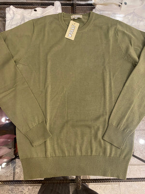 Maglioncino in filo di Filo di Cotone verde SENZA SCOLORITURA