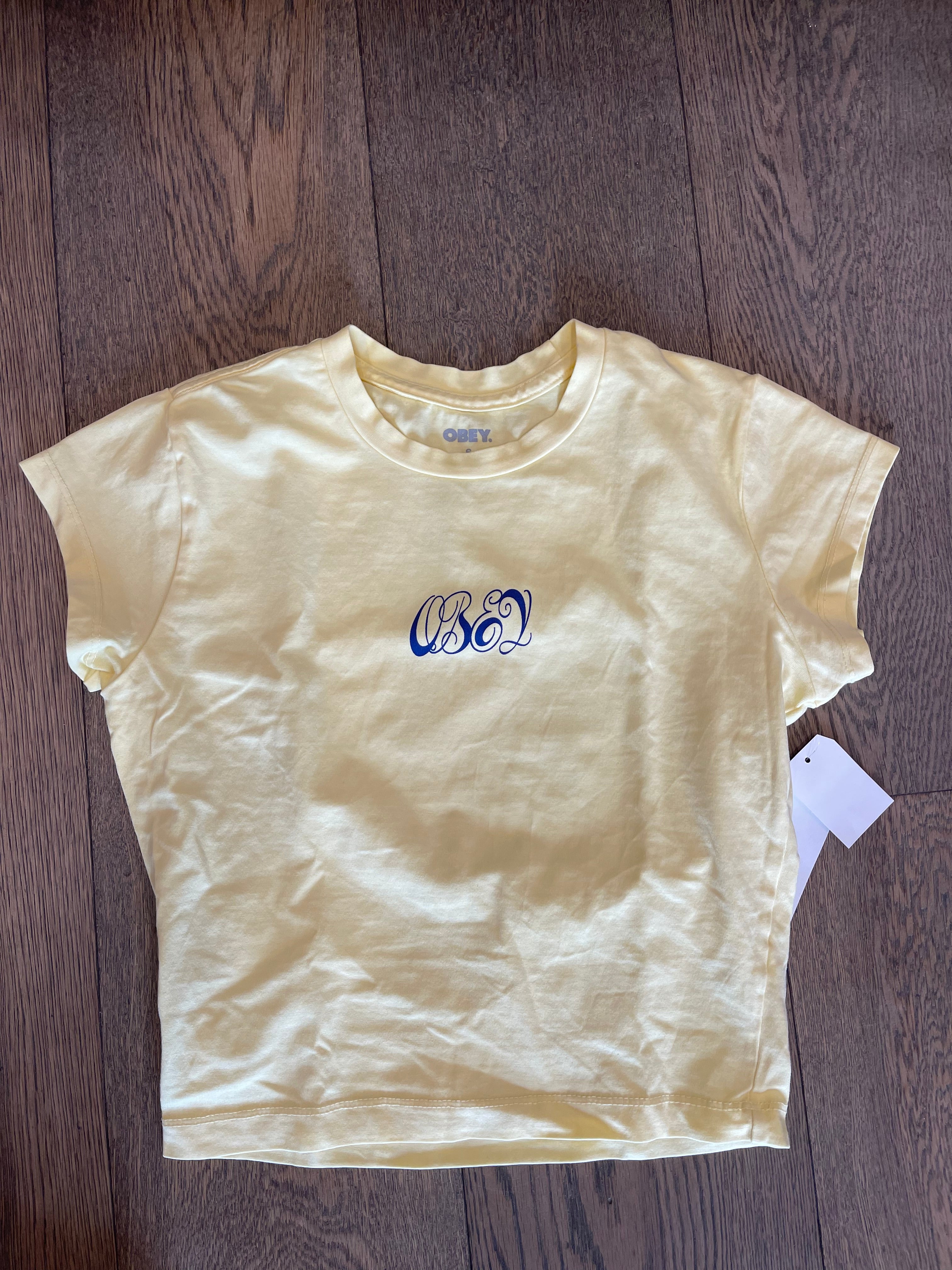 T-shirt OBEY gialla pastello
