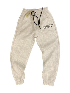 Pantalone tuta felpato grigio mélange chiarissimo - Wolli®