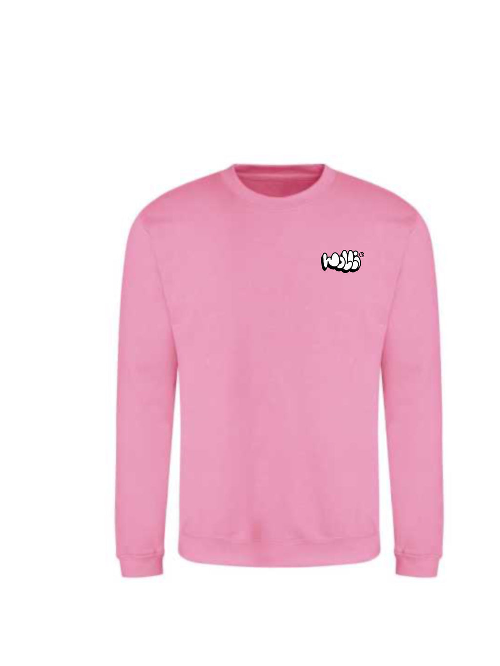 Felpa girocollo FUXIA CHIARO scritta Bubble lato cuore - Wolli®