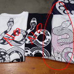 T-shirt stampa schiena SERPENTI NERO ROSA