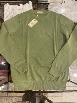 Maglioncino in filo di Filo di Cotone VERDE STONE WASH