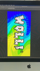 Telo mare onde verde/giallo/blu - Wolli®