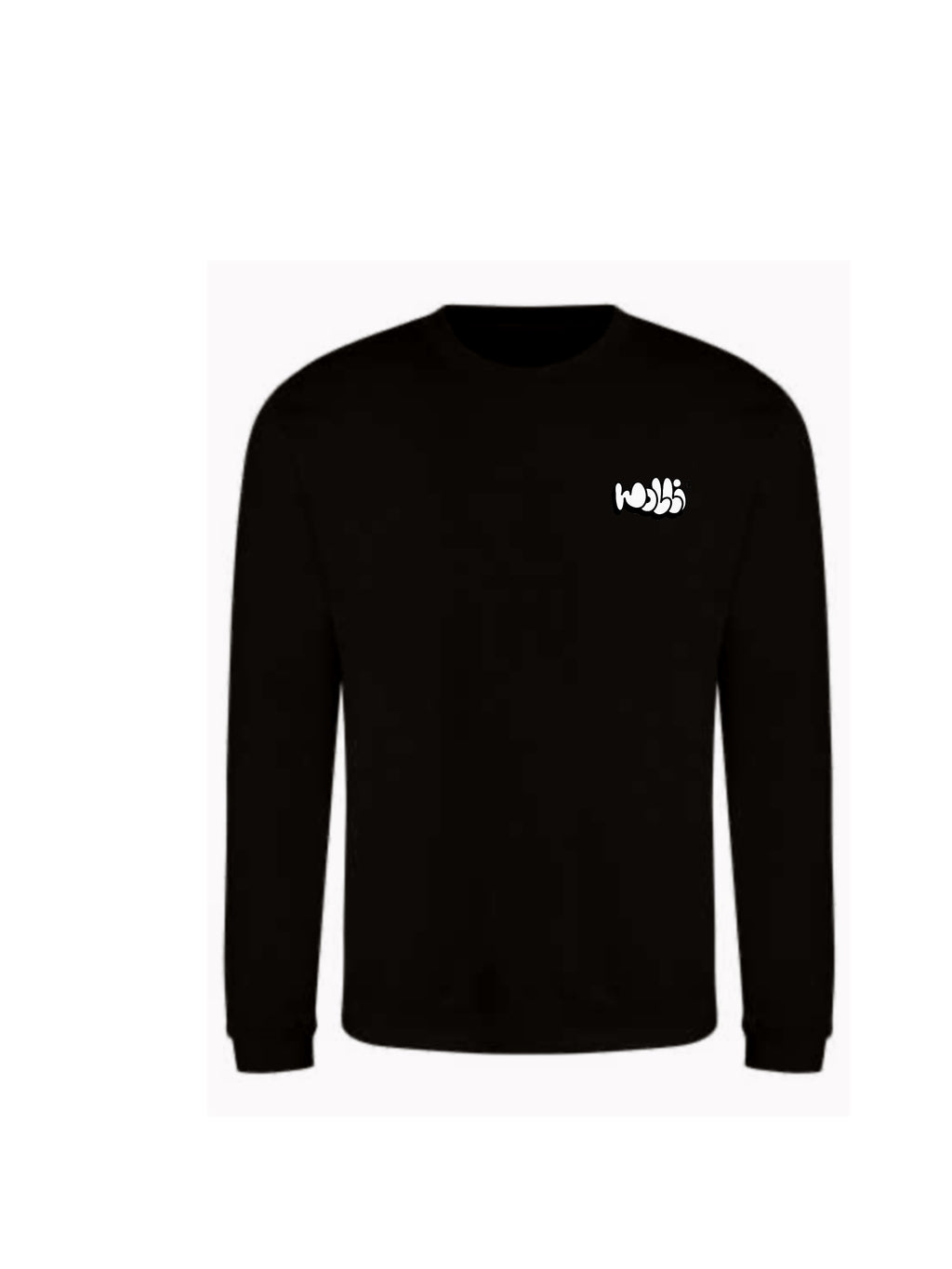 Felpa girocollo NERO scritta Bubble lato cuore - Wolli®