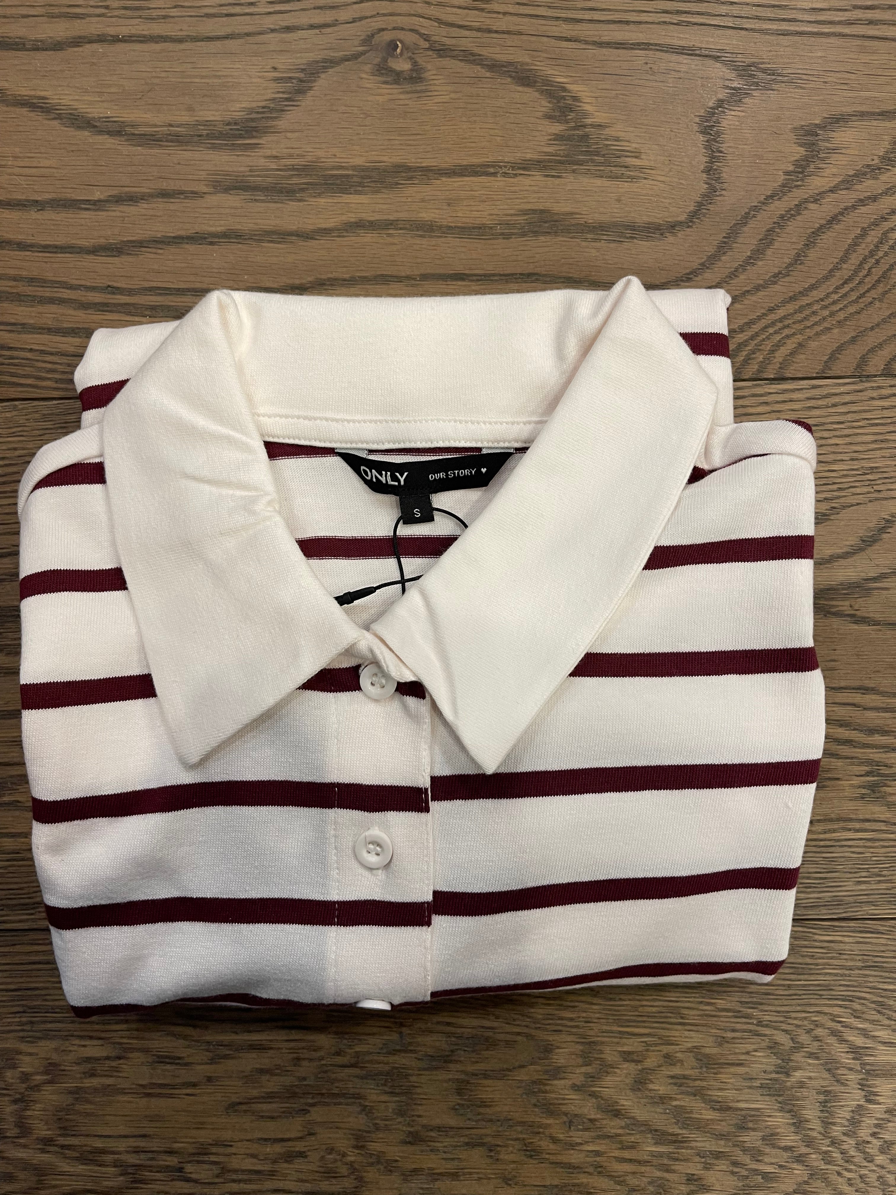 Polo manica lunga Only a righe BORDEAUX