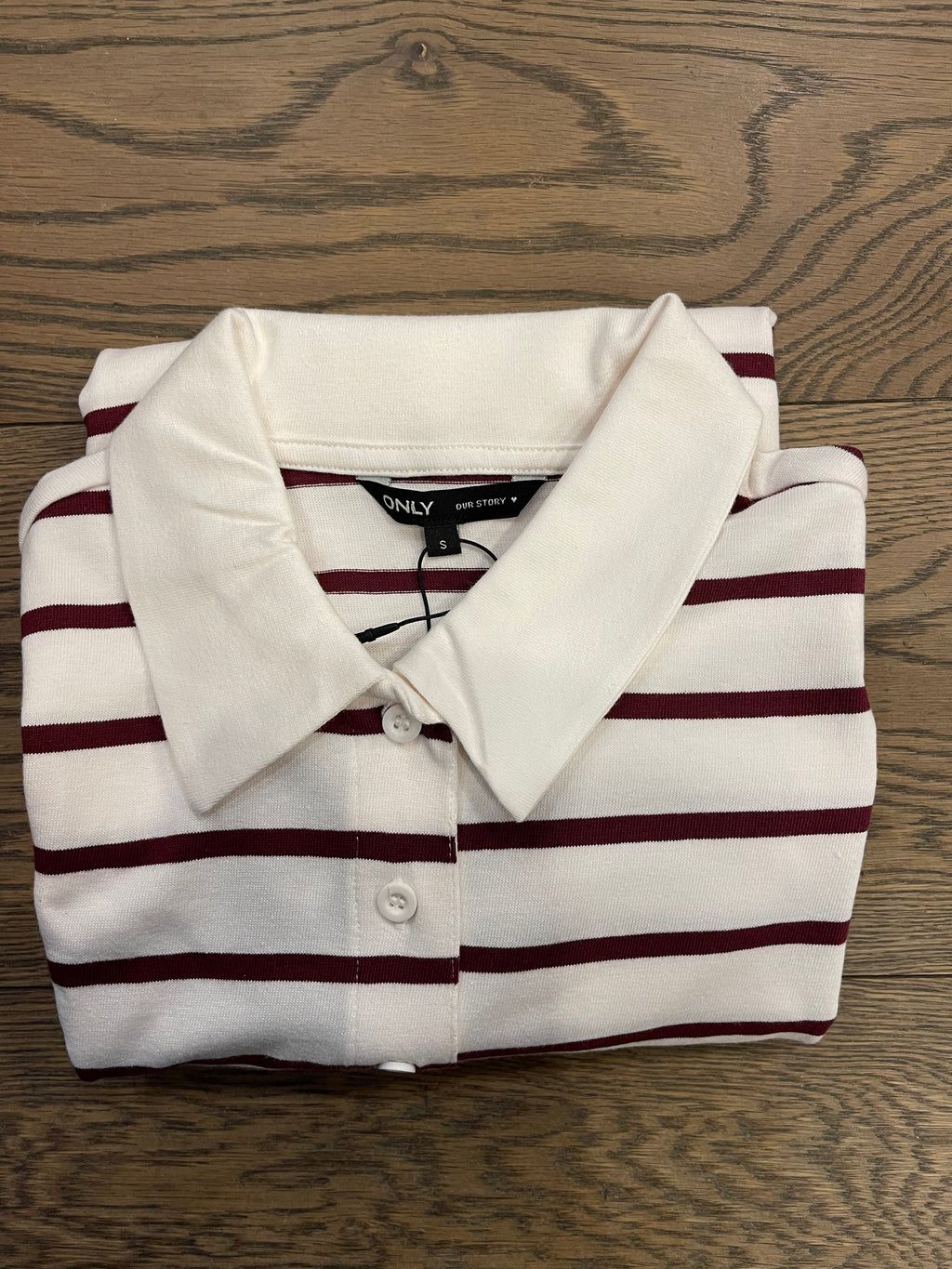 Polo manica lunga Only a righe BORDEAUX