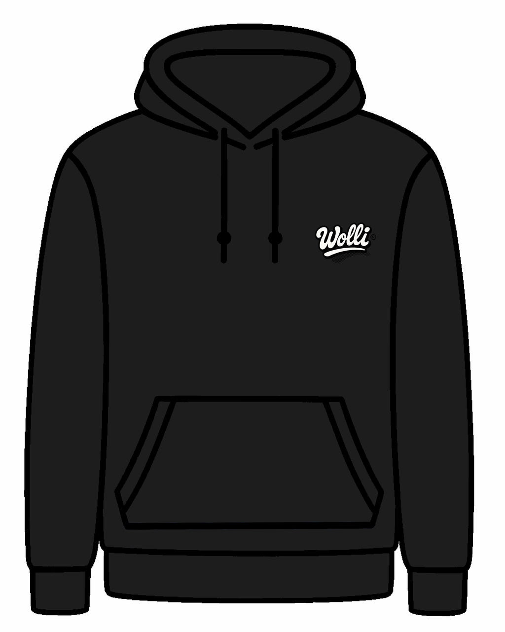 Felpa cappuccio scritta retró NERO