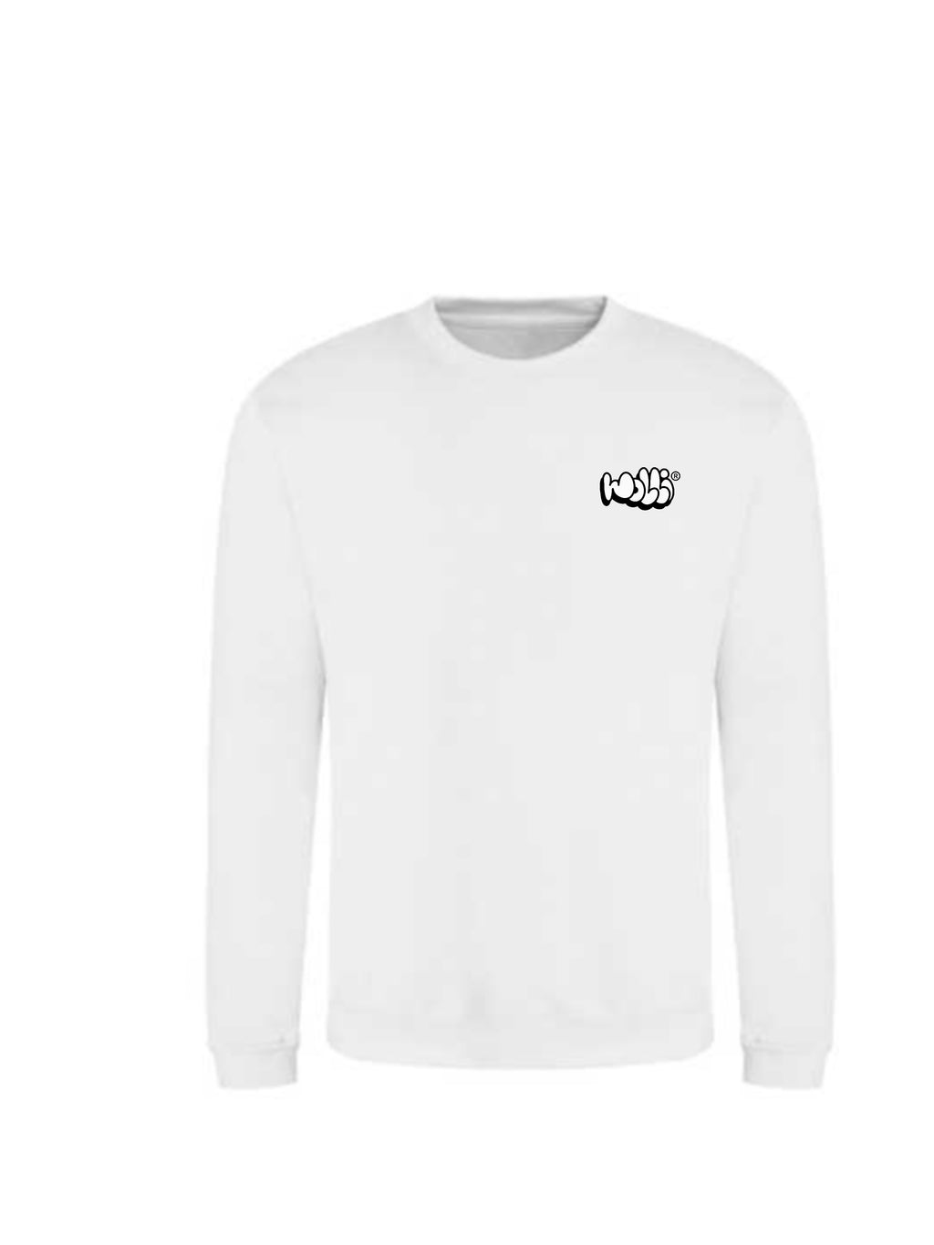 Felpa girocollo BIANCO scritta Bubble lato cuore - Wolli®