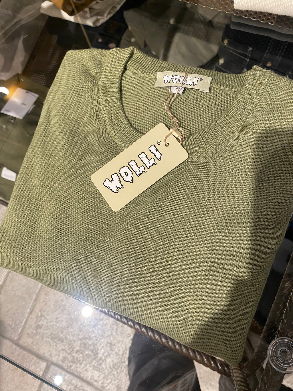 Maglioncino in filo di Filo di Cotone verde SENZA SCOLORITURA