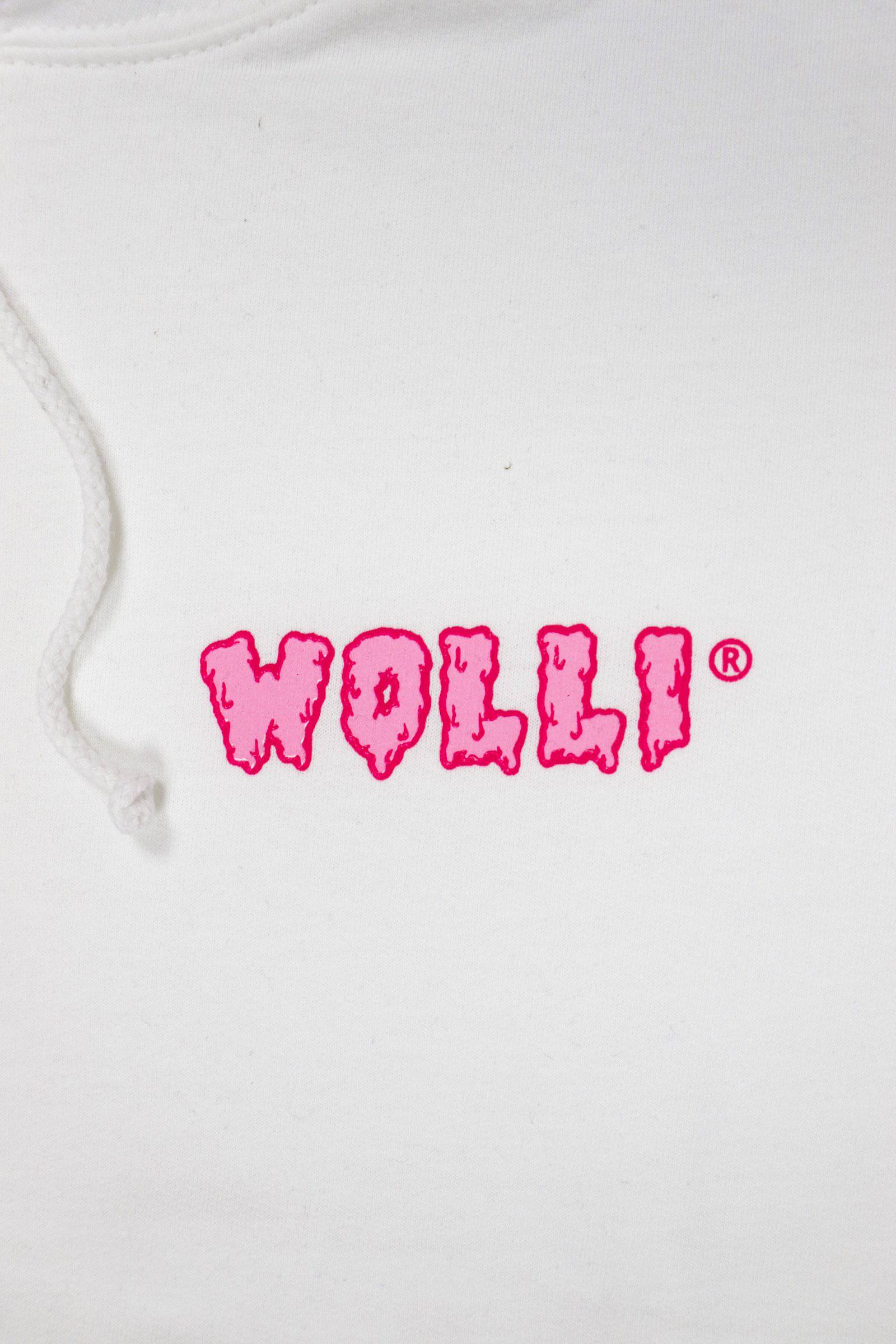 Felpa cappuccio bianco con scritta fucsia - Wolli®
