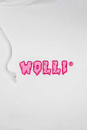 Felpa cappuccio bianco con scritta fucsia - Wolli®