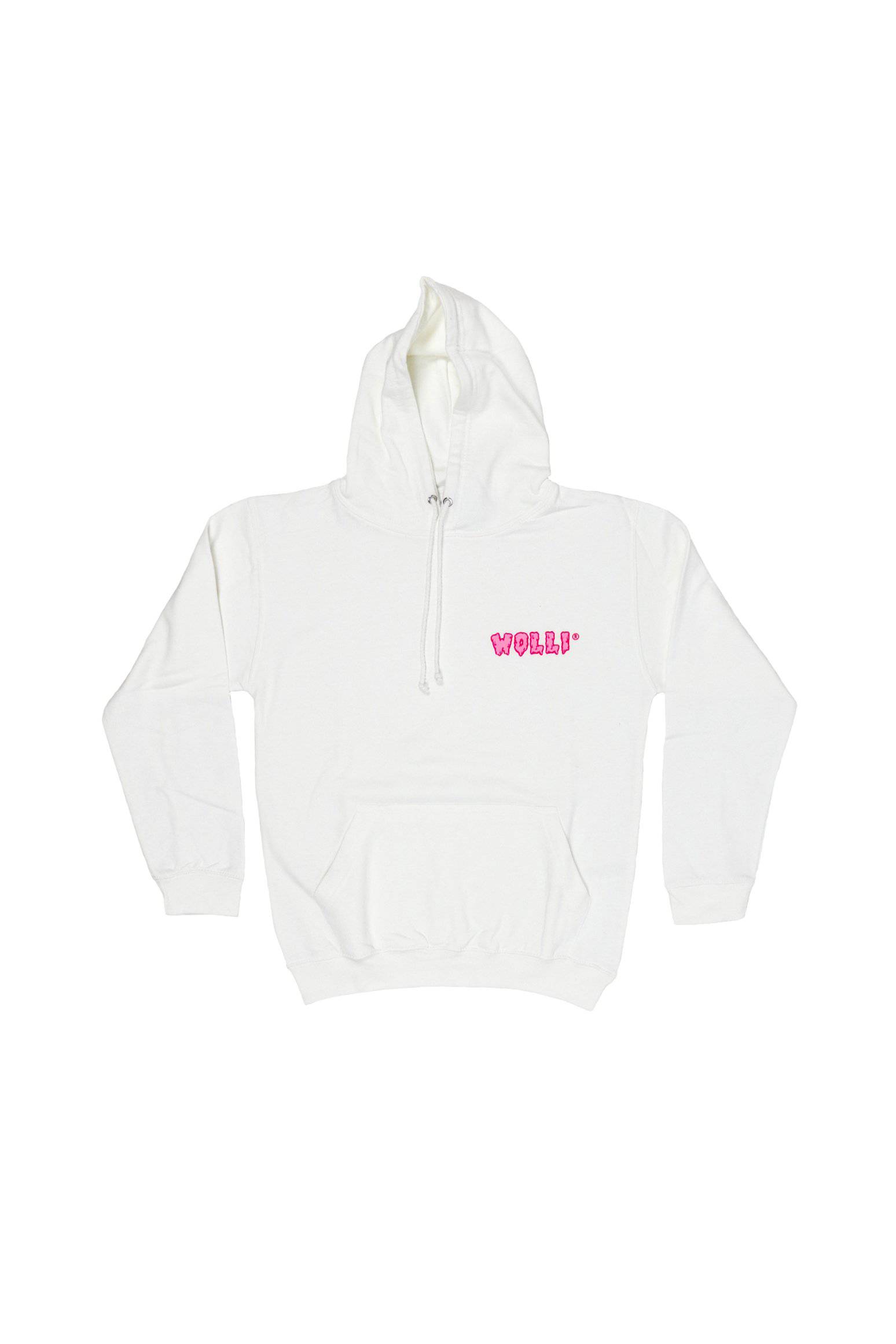 Felpa con cappuccio bianca in misto cotone con logo multicolore Felpa con cappuccio bianca in misto cotone con logo multicolore