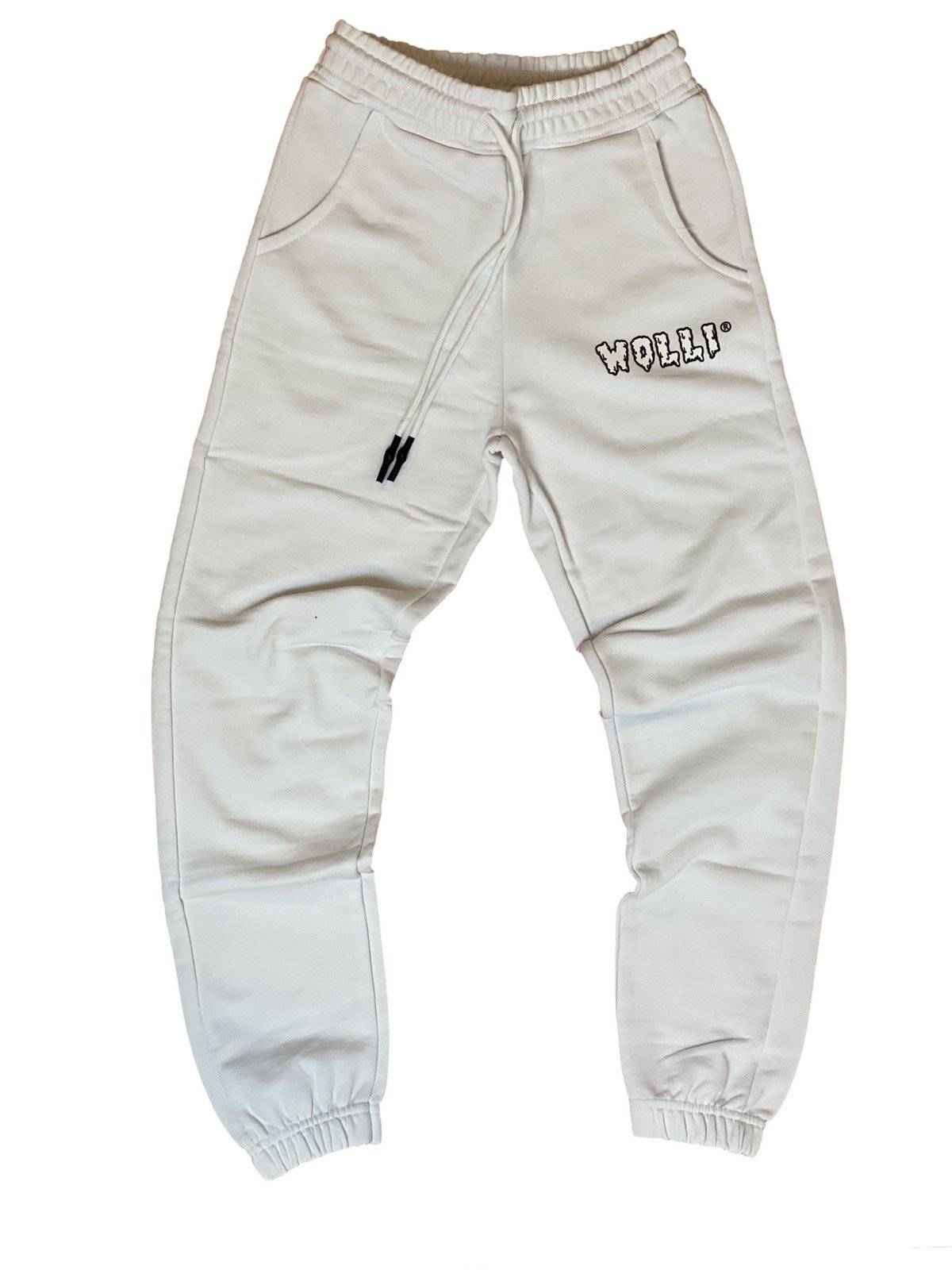 Pantalone tuta sgarzato bianco - Wolli®