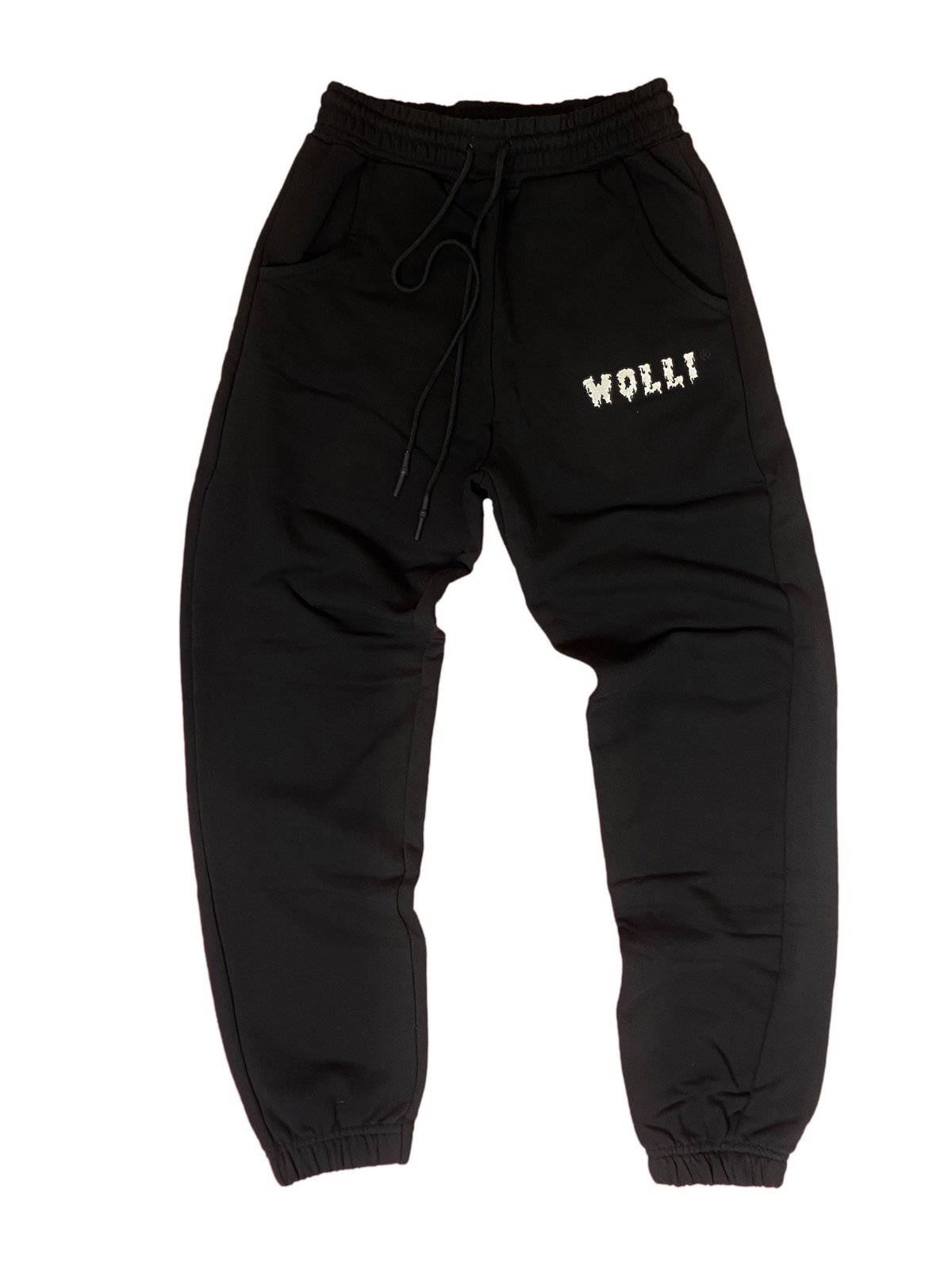 Pantalone tuta sgarzato nero - Wolli®