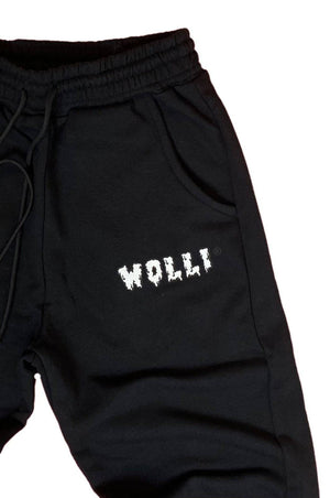 Pantalone tuta sgarzato nero - Wolli®