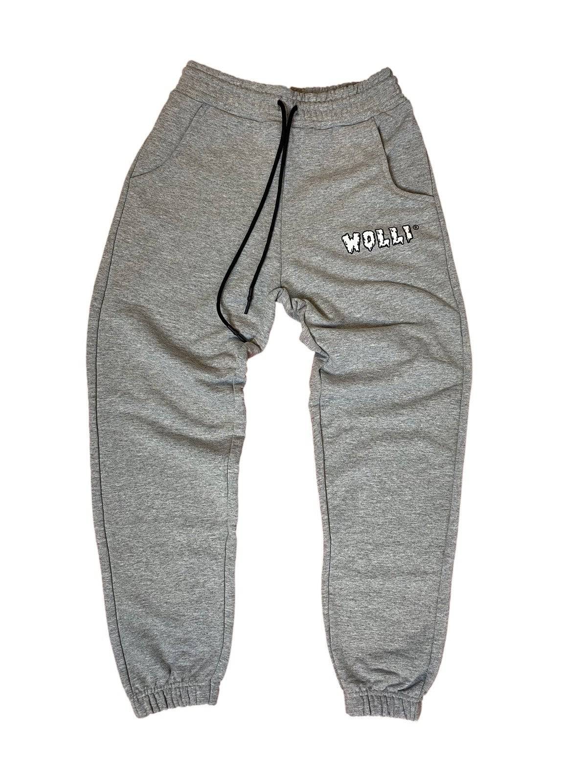 Pantalone tuta sgarzato grigio mélange - Wolli®