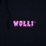 Felpa cappuccio nero con scritta fucsia - Wolli®