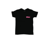 T-shirt nera con scritta fucsia - Wolli®