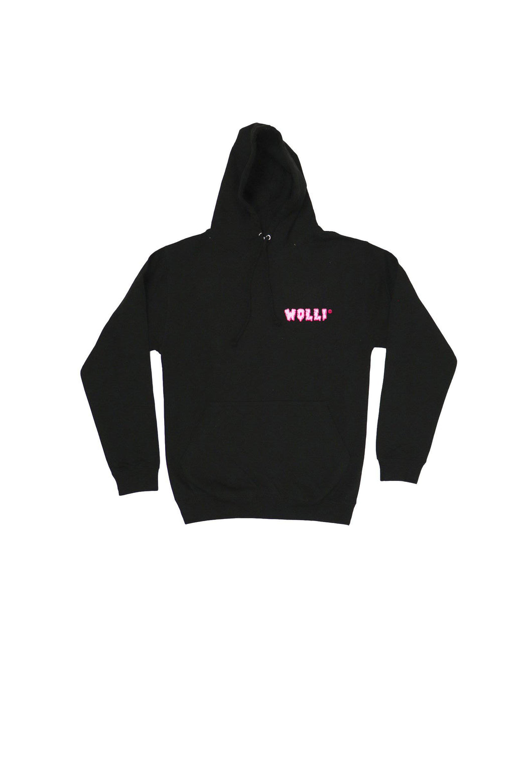 Felpa cappuccio nero con scritta fucsia - Wolli®