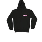 Felpa cappuccio nero con scritta fucsia - Wolli®